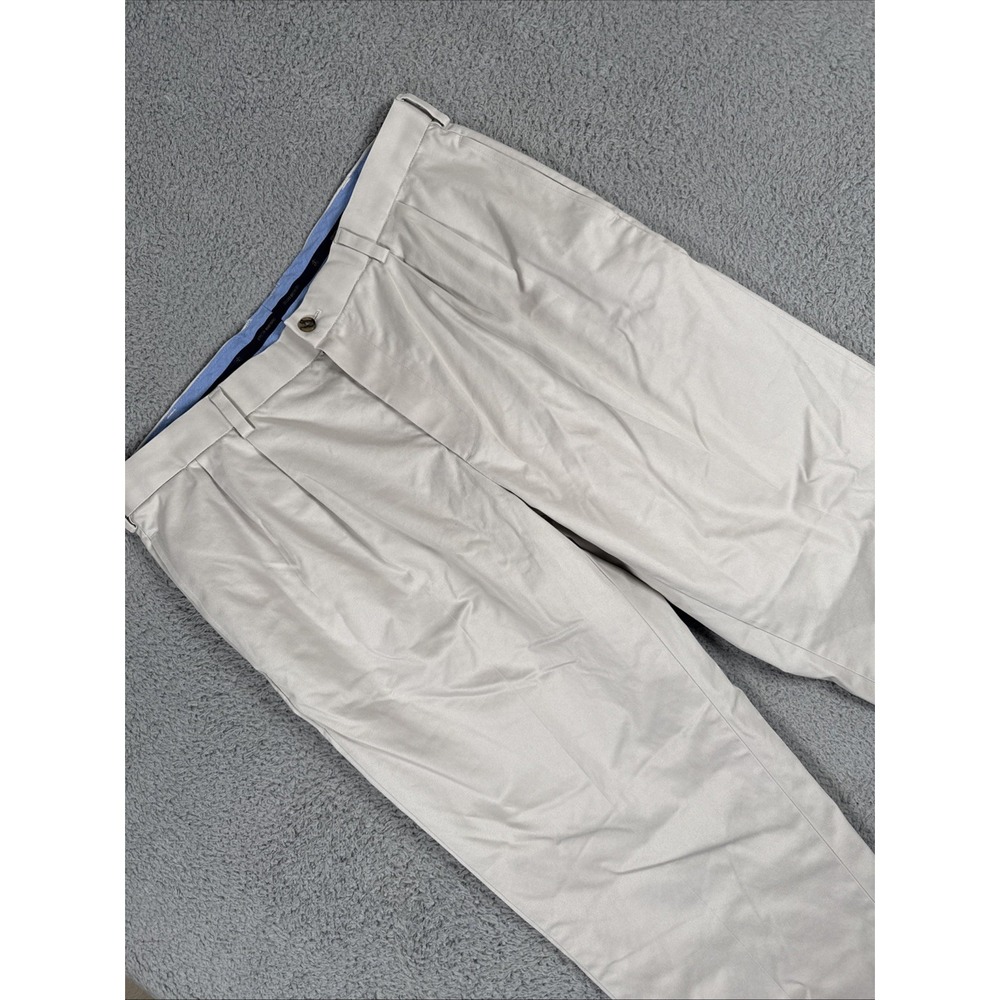 Brooks Brothers Pleated Chino Pants Mens 40x30 (38x28) Advantage Khaki Cotton